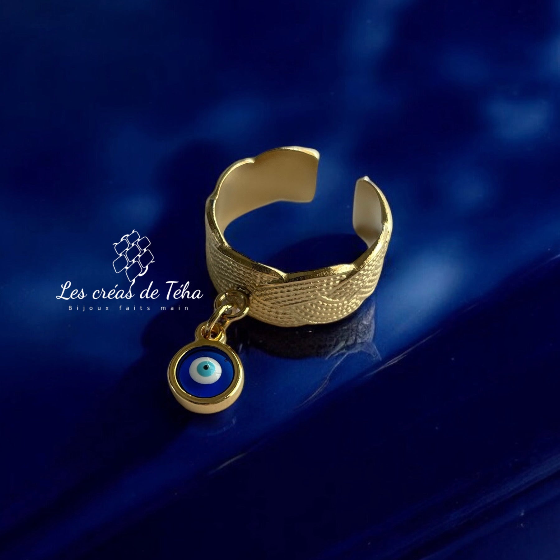 Bague en acier inoxydable et plaqué or  modèle Eye