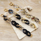 Bracelet tendance grosses mailles en acrylique et acier inoxydable modèle Ohea