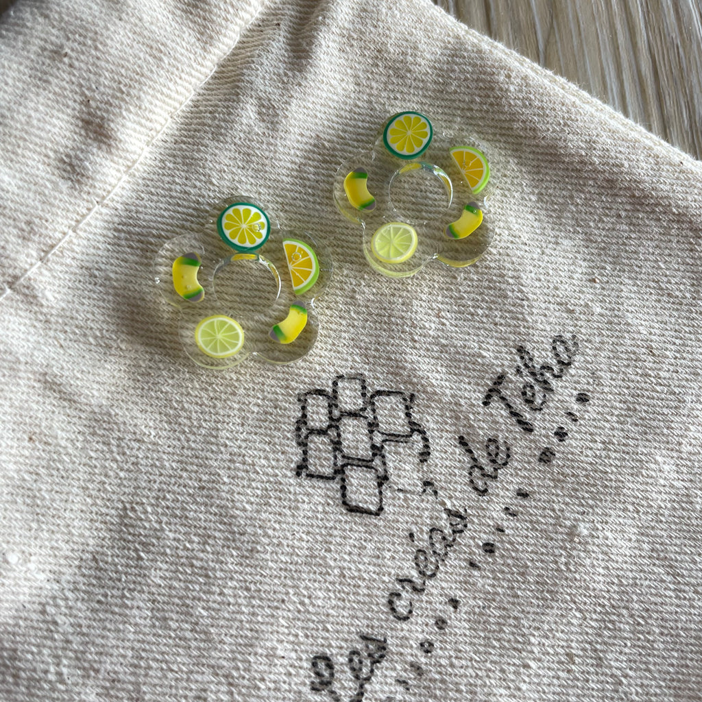 Pampilles fleurs avec ou sans créoles en acier inoxydable modèle Frutti Pop