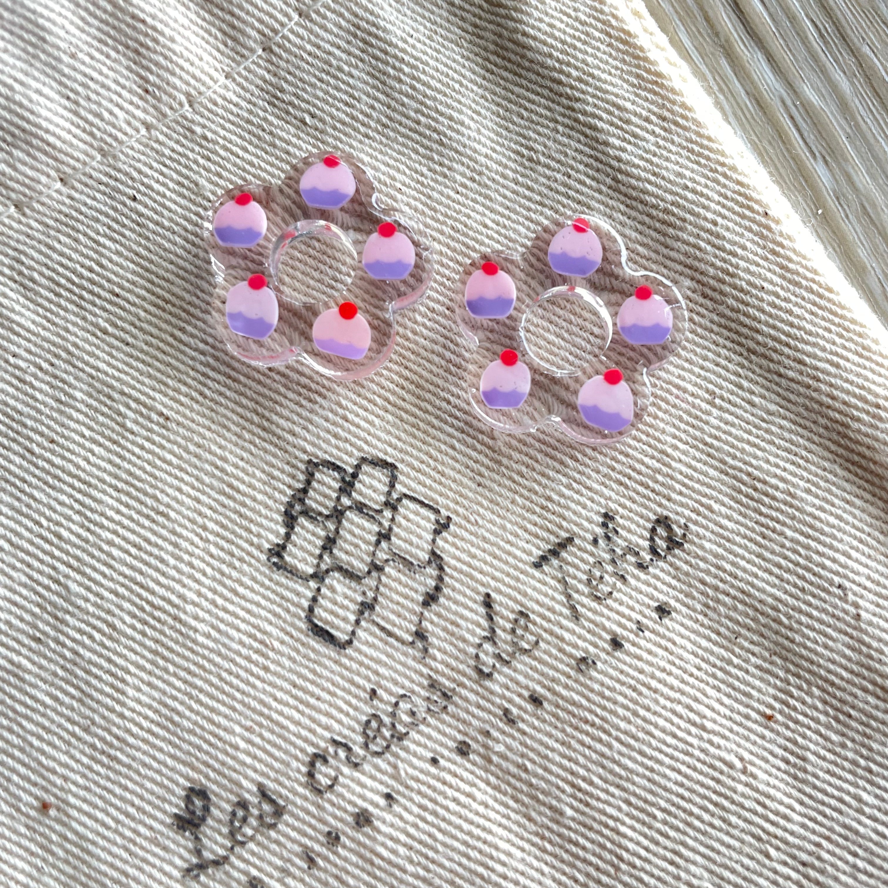 Pampilles fleurs en résine modèle Gourmandise