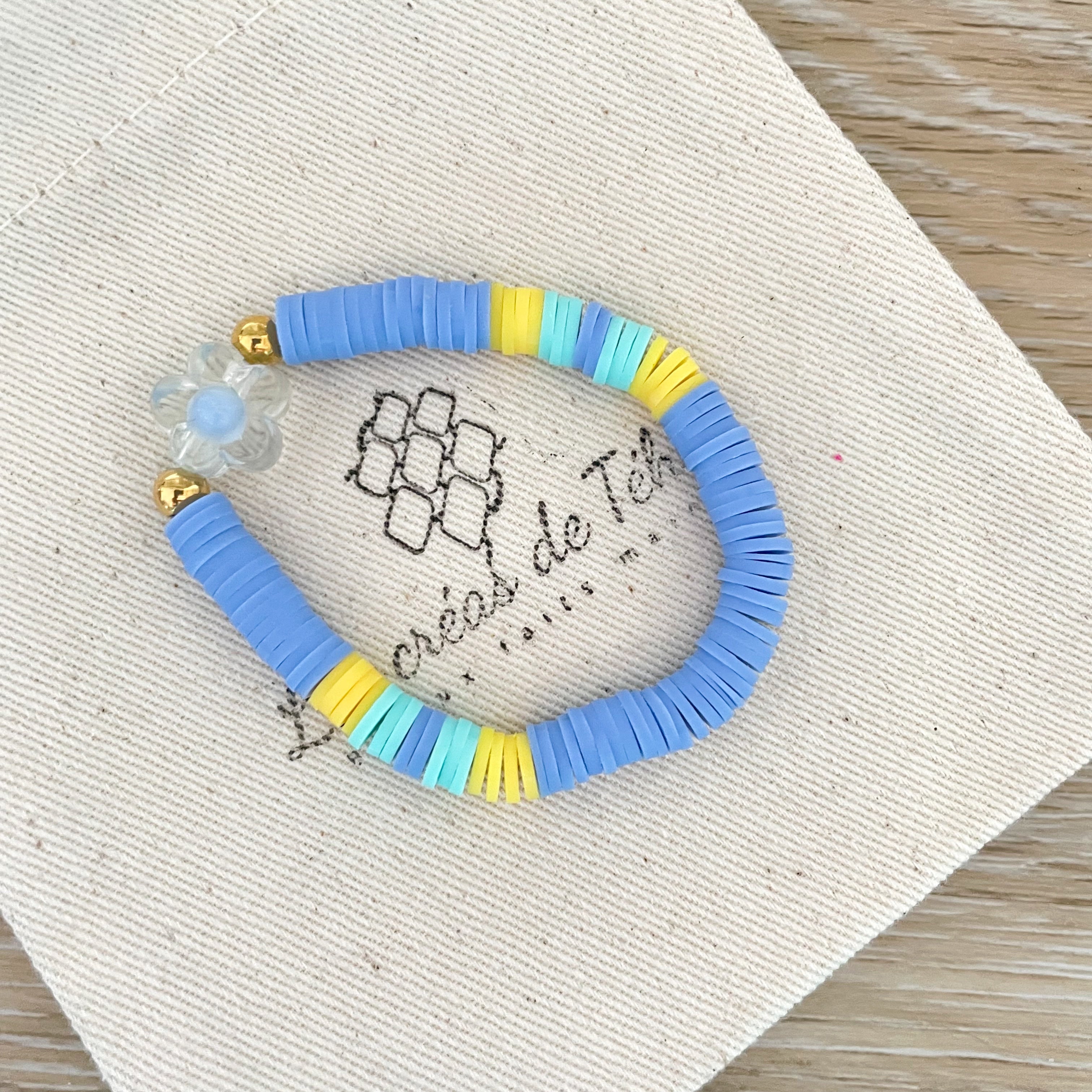 Bracelet enfant,  élastique en perles polymère modèle Candy