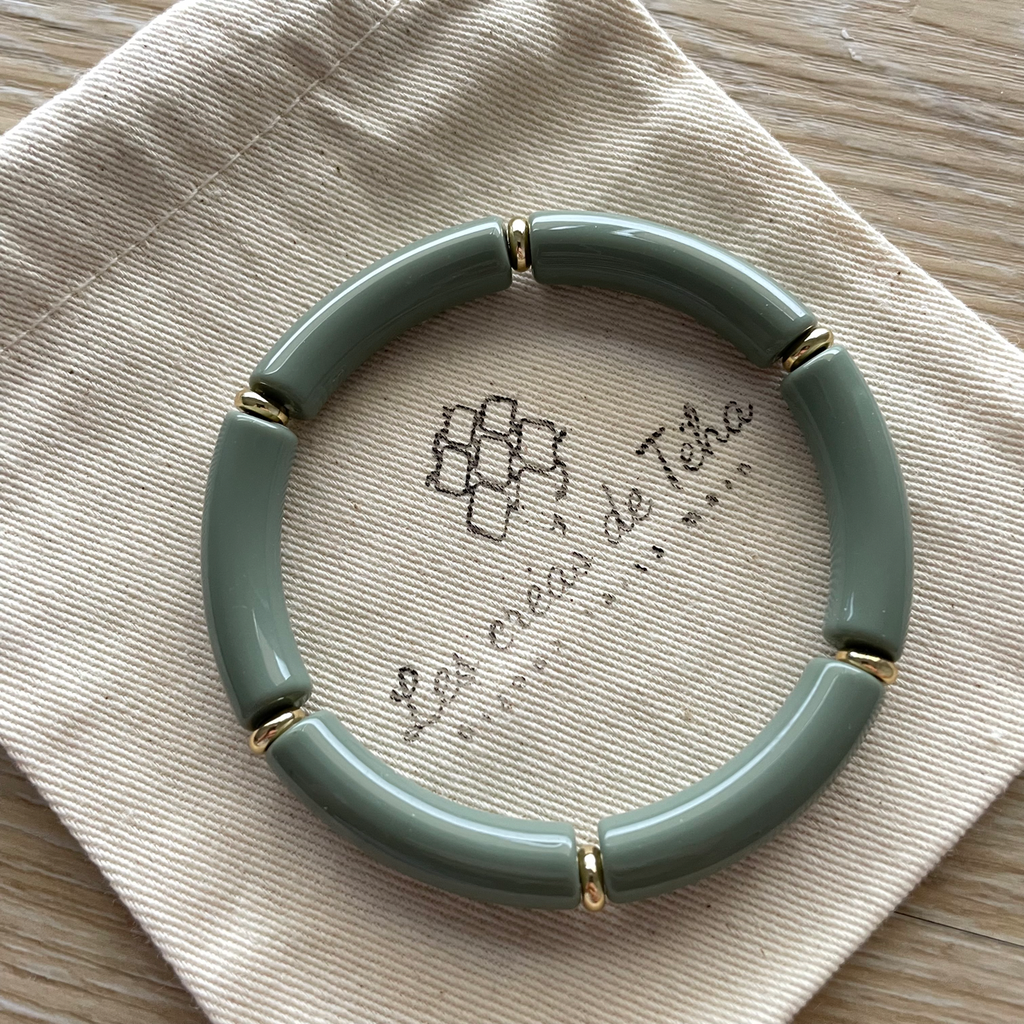 Bracelet élastique tendance perles incurvées modèle Ata