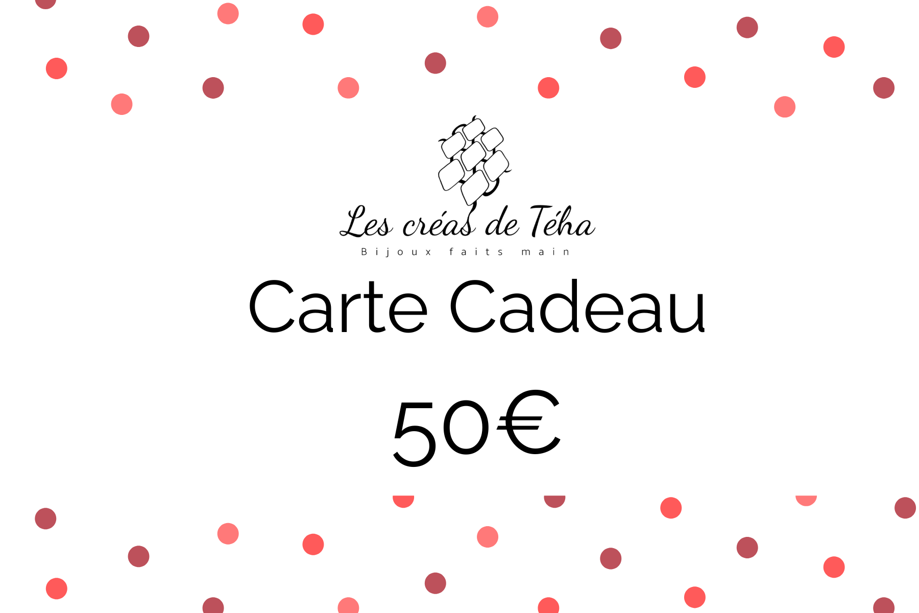 Carte cadeau d'une valeur de 50 euros