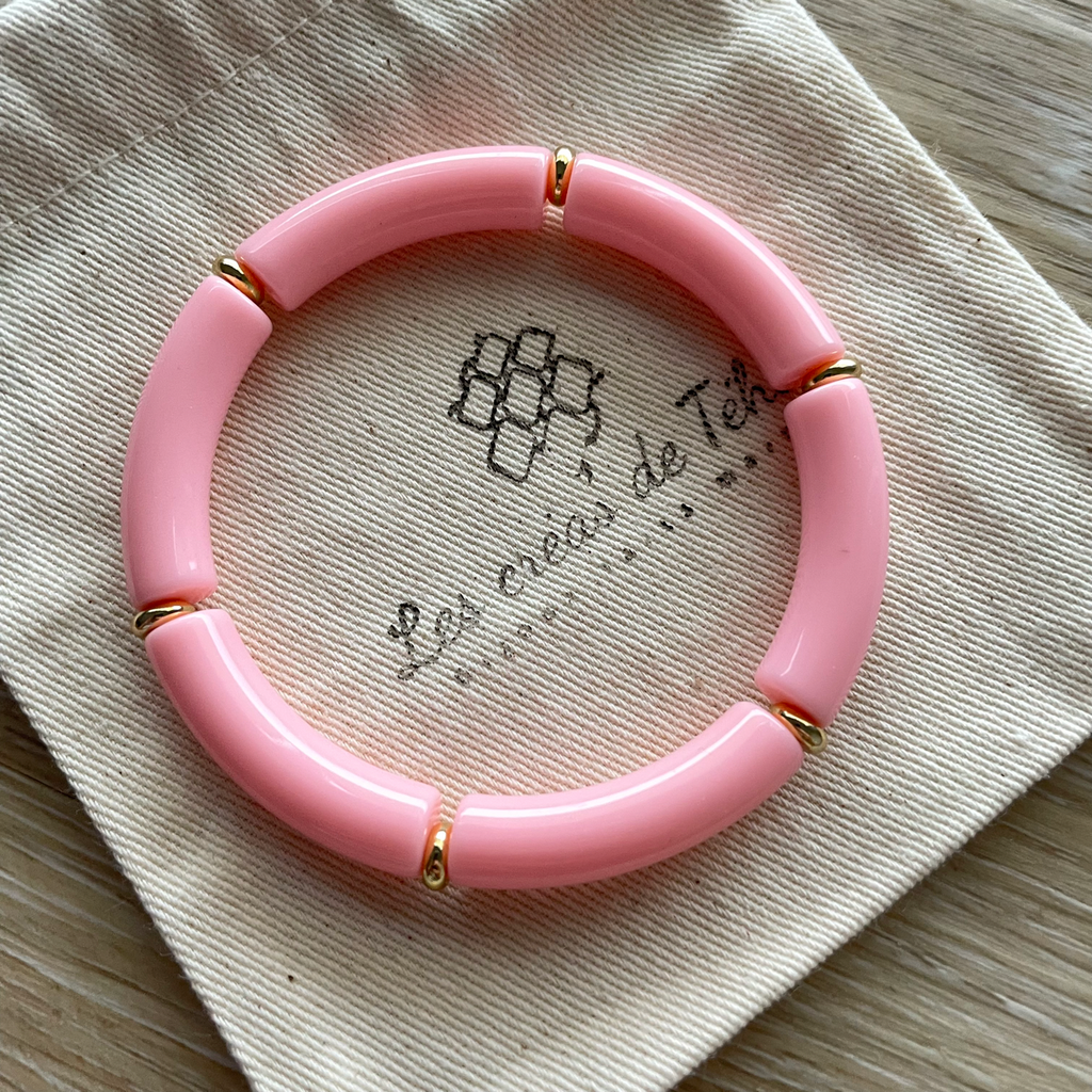 Bracelet élastique tendance perles incurvées modèle Ata