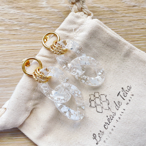 Boucles d’oreilles tendance en grosses mailles modèle Ohéa