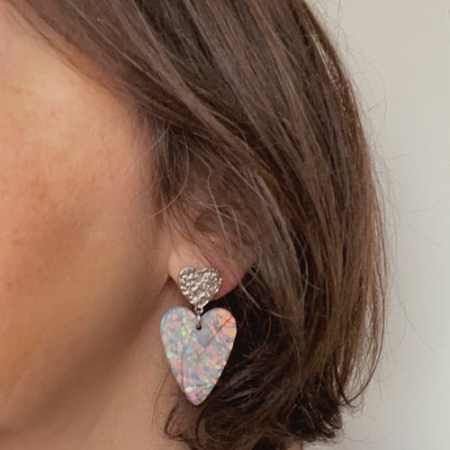 Boucles d’oreilles tendance en acier inoxydable modèle Coração