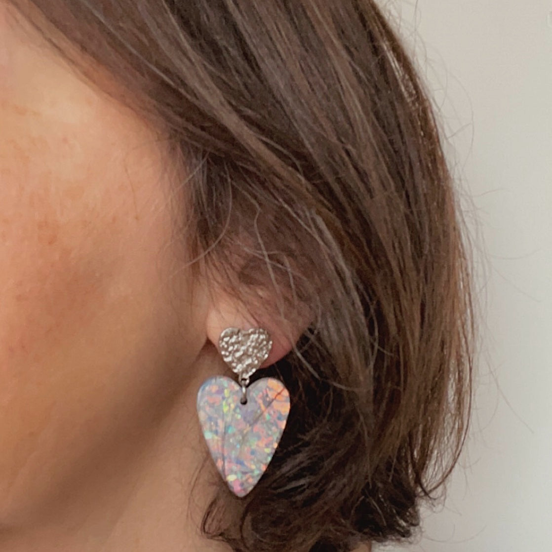 Boucles d’oreilles tendance en acier inoxydable modèle Coração