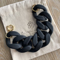 Bracelet noir en grosses mailles  modèle Ohéa