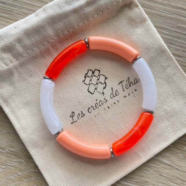 Bracelet élastique tendance perles incurvées modèle Ata
