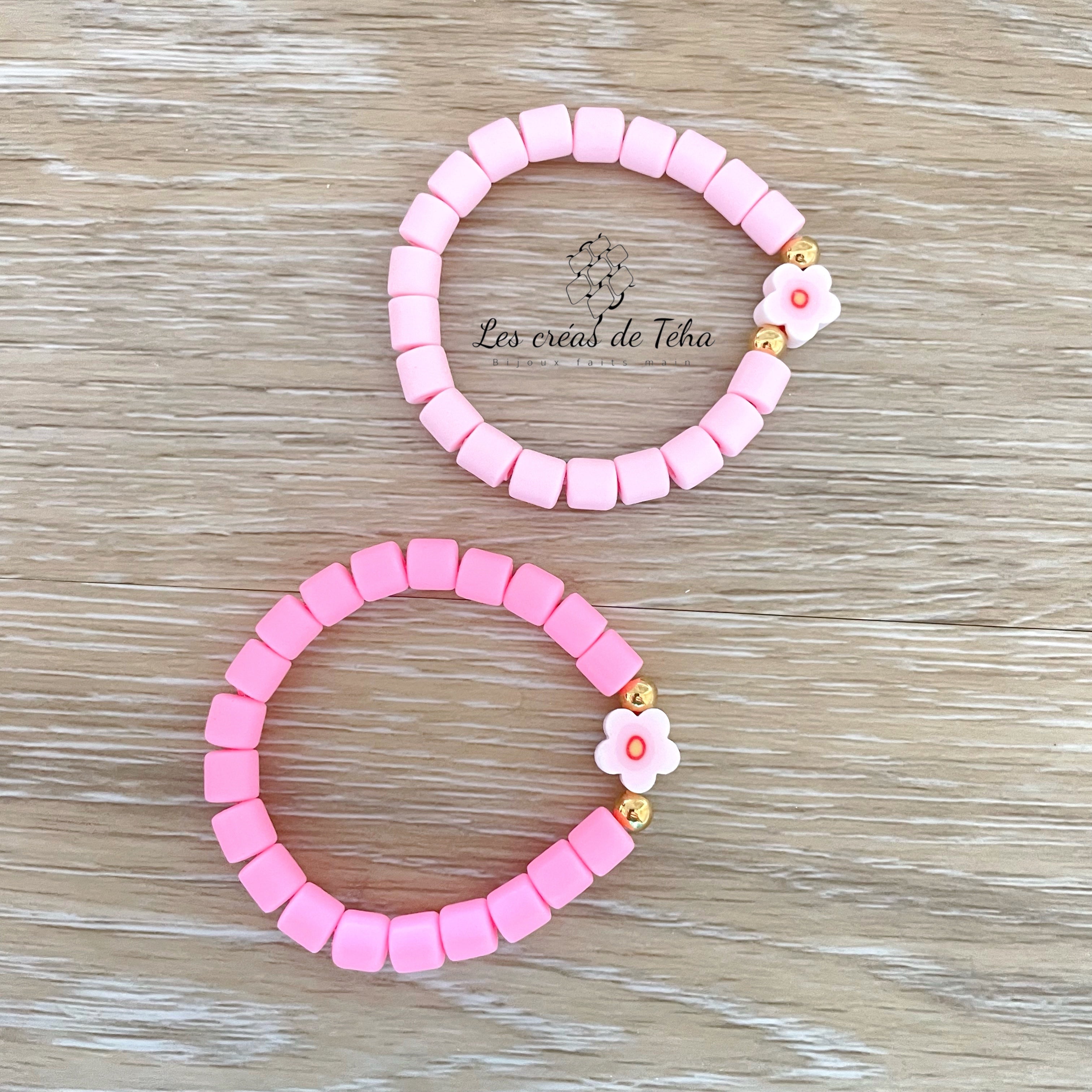 Bracelet enfant, élastique en perles polymère modèle Candy