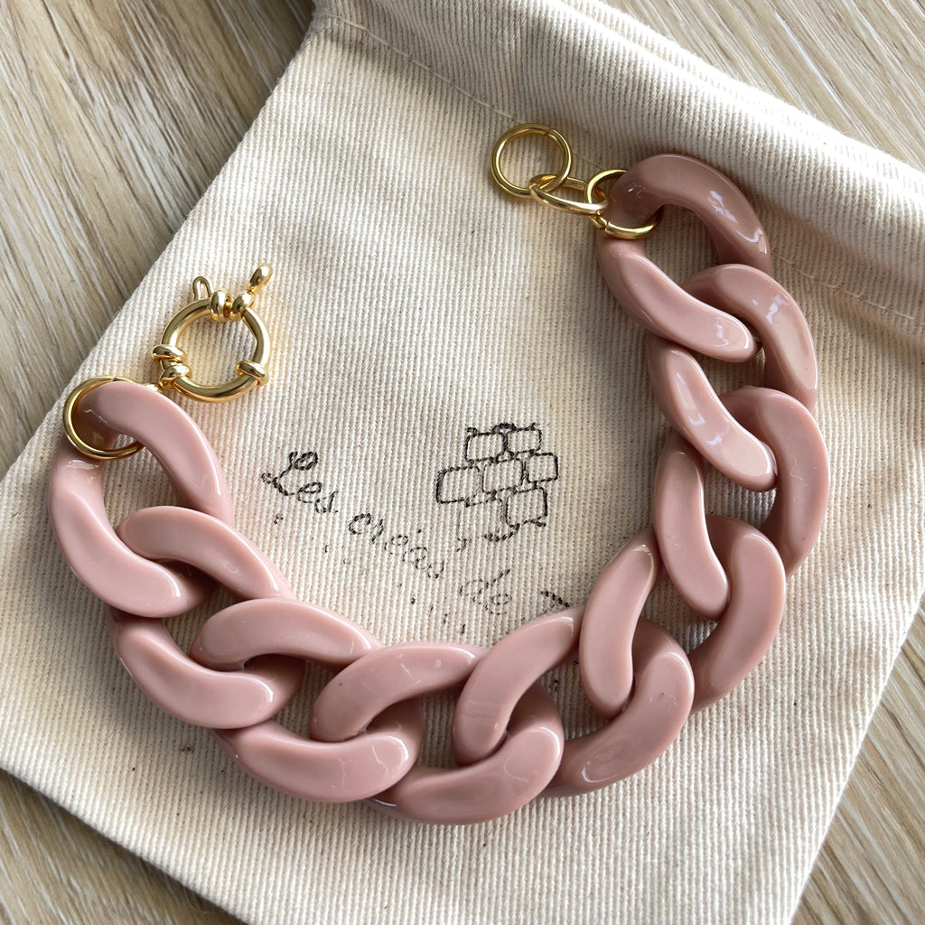 Bracelet en grosses mailles en acrylique modèle Ohéa