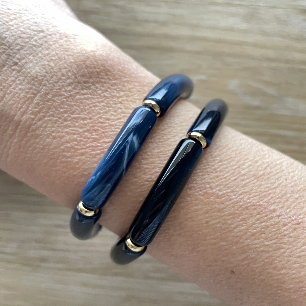 Bracelet élastique tendance perles incurvées modèle Ata