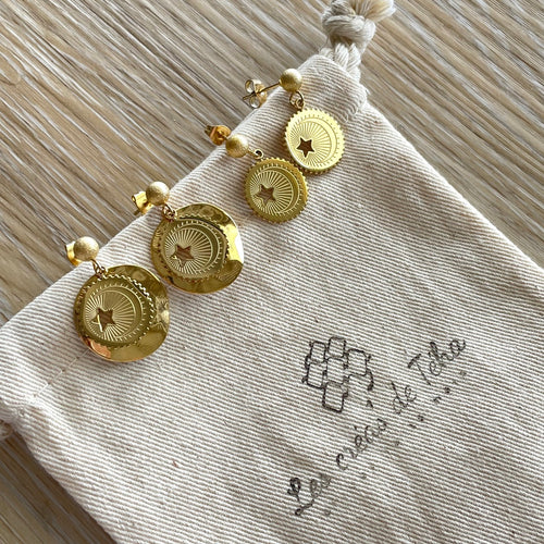 Boucles d'oreilles en acier inoxydable  modèle Estrella Luna