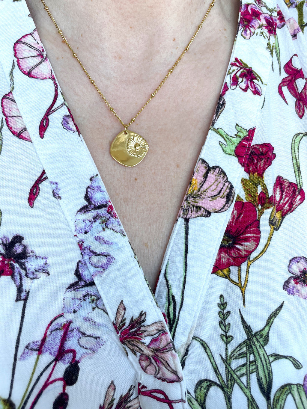 Collier en acier inoxydable et plaqué or  modèle Printemps