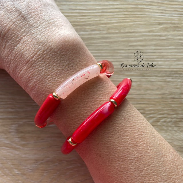 Bracelet élastique tendance perles incurvées modèle Ata
