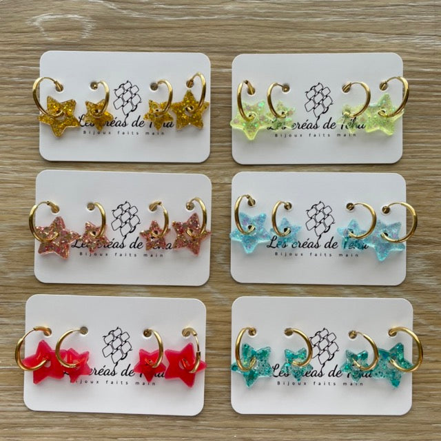 Box créoles avec breloque étoiles Matchy Matchy