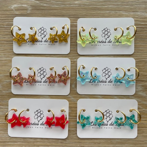 Box créoles avec breloque étoiles Matchy Matchy