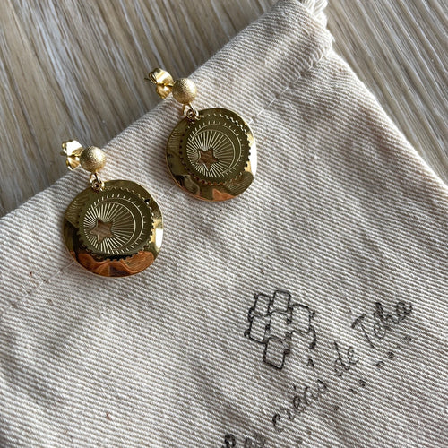 Boucles d'oreilles en acier inoxydable  modèle Estrella Luna