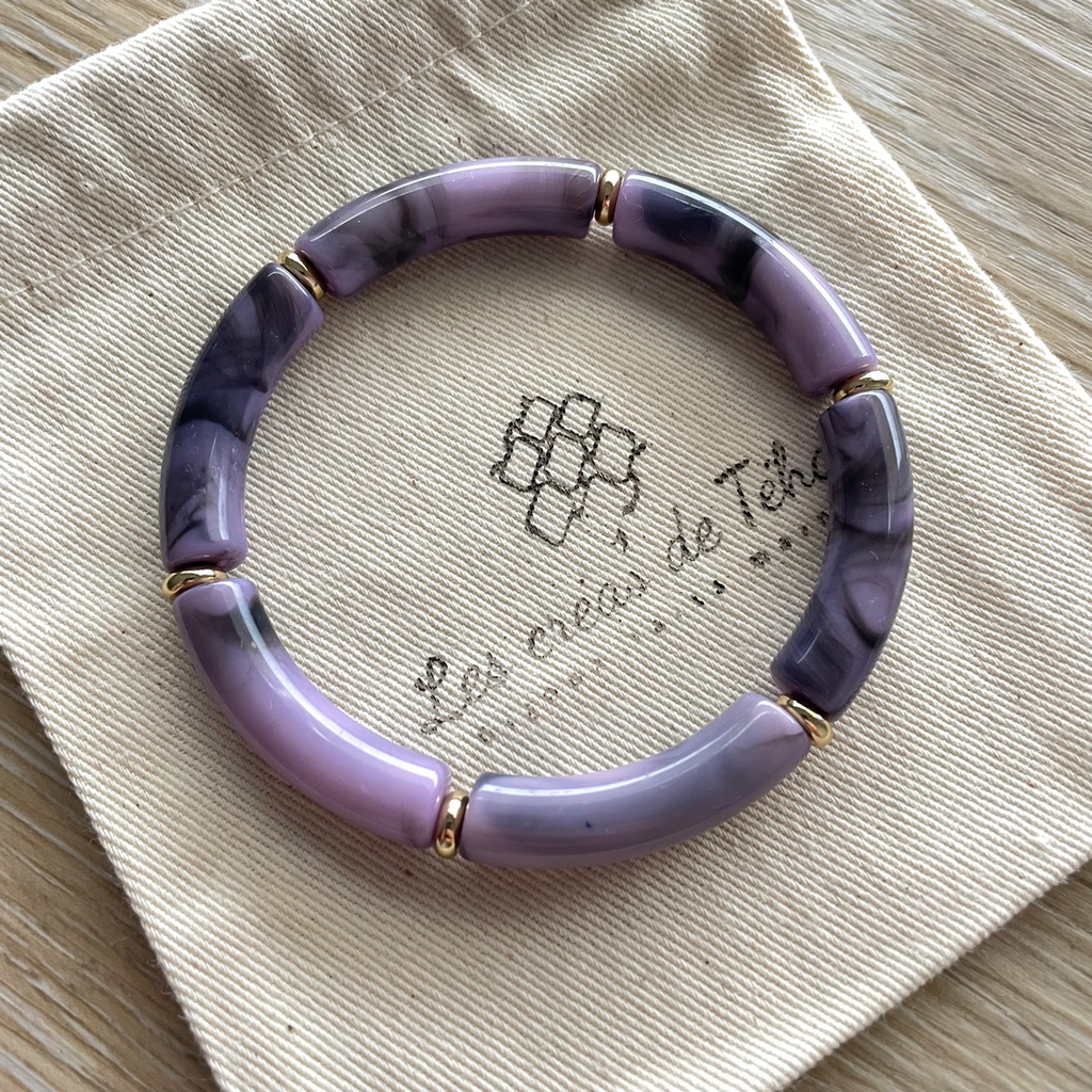 Bracelet élastique tendance perles incurvées modèle Ata