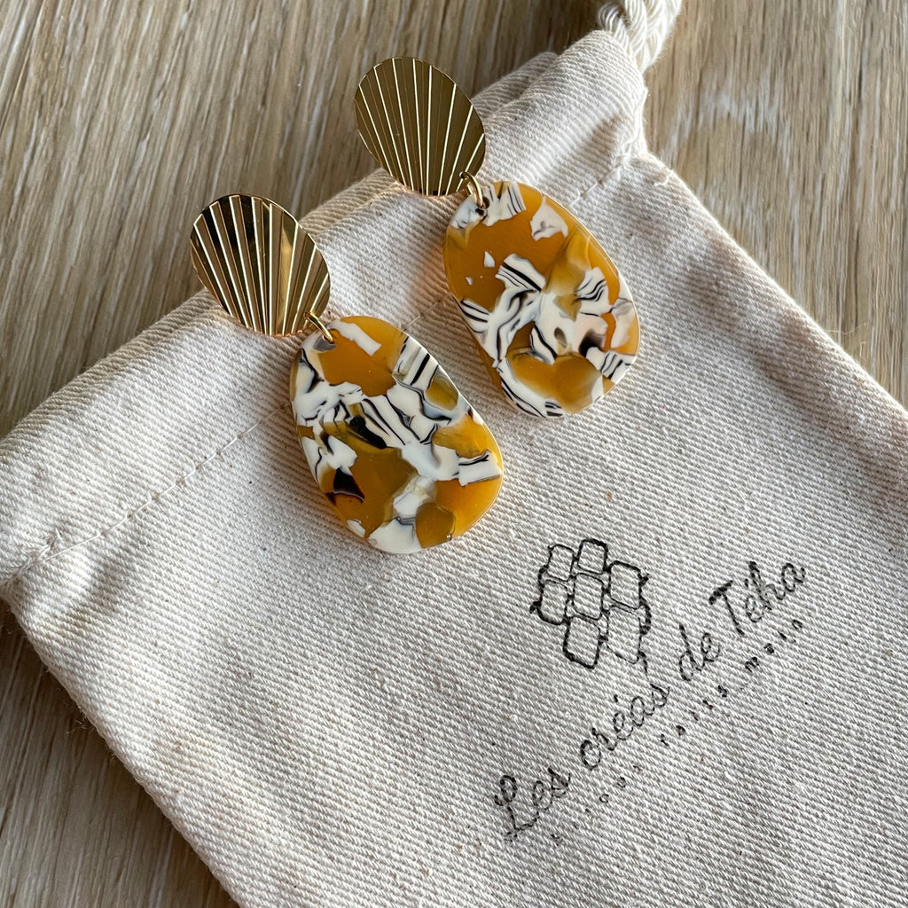 Boucles d’oreilles tendance  en  acier inoxydable modèle Māpura