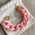 Bracelet tendance grosses mailles rouges modèle Ohéa