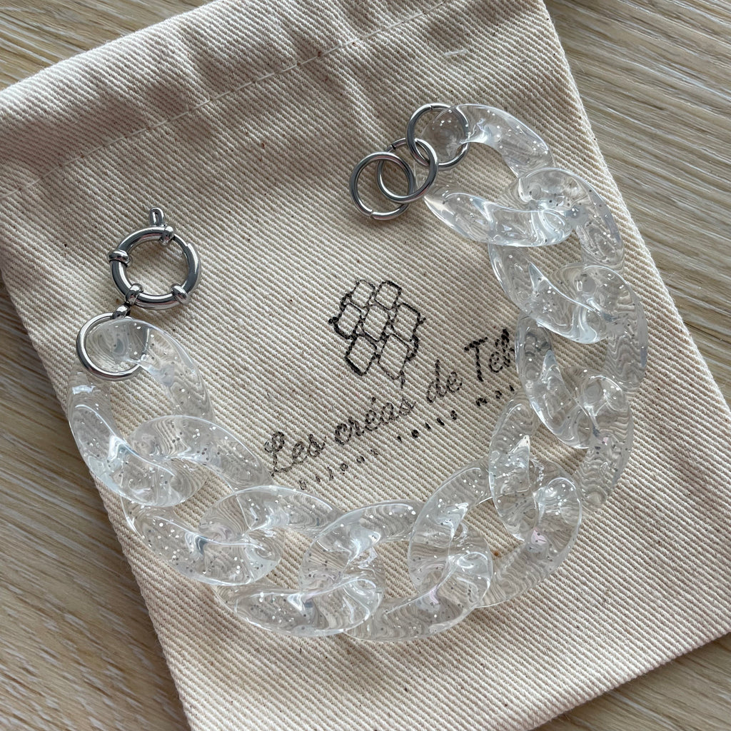 Bracelet tendance grosses mailles argenté ou doré modèle Ohéa
