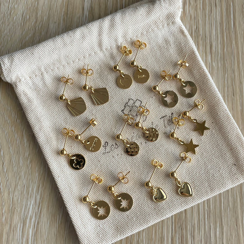 Boucles d’oreilles en acier inoxydable et plaqué or modèle So cute