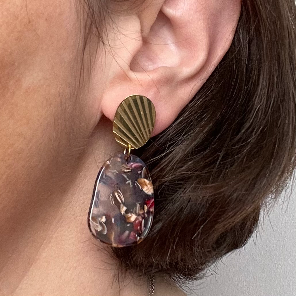 Boucles d’oreilles en  acier inoxydable modèle Māpura