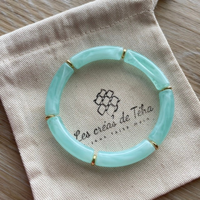 Bracelet élastique tendance perles incurvées modèle Ata