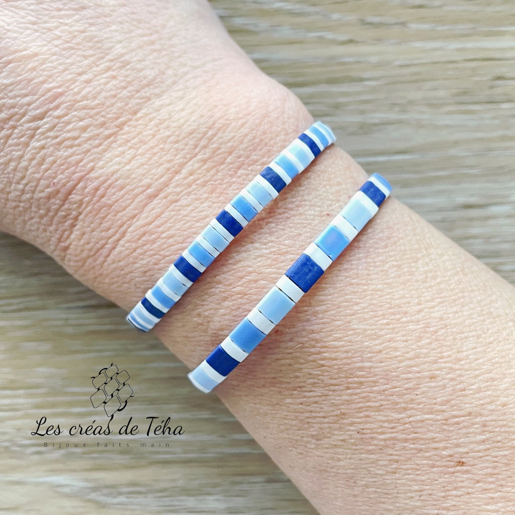 Bracelet en perles de verre et cordon modèle Huira