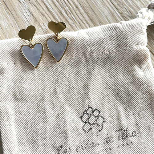 Boucles d'oreilles en acier inoxydable  modèle Aroha
