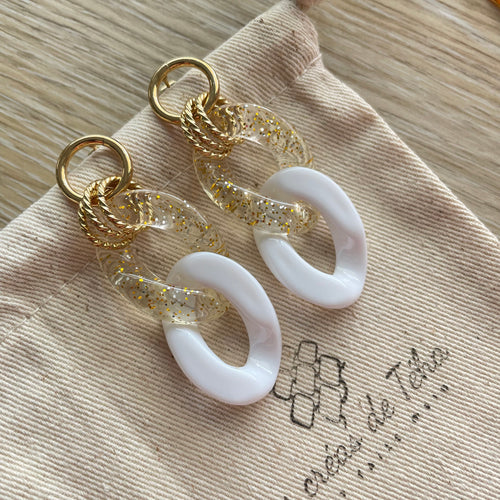 Boucles d’oreilles tendance en grosses mailles modèle Ohéa