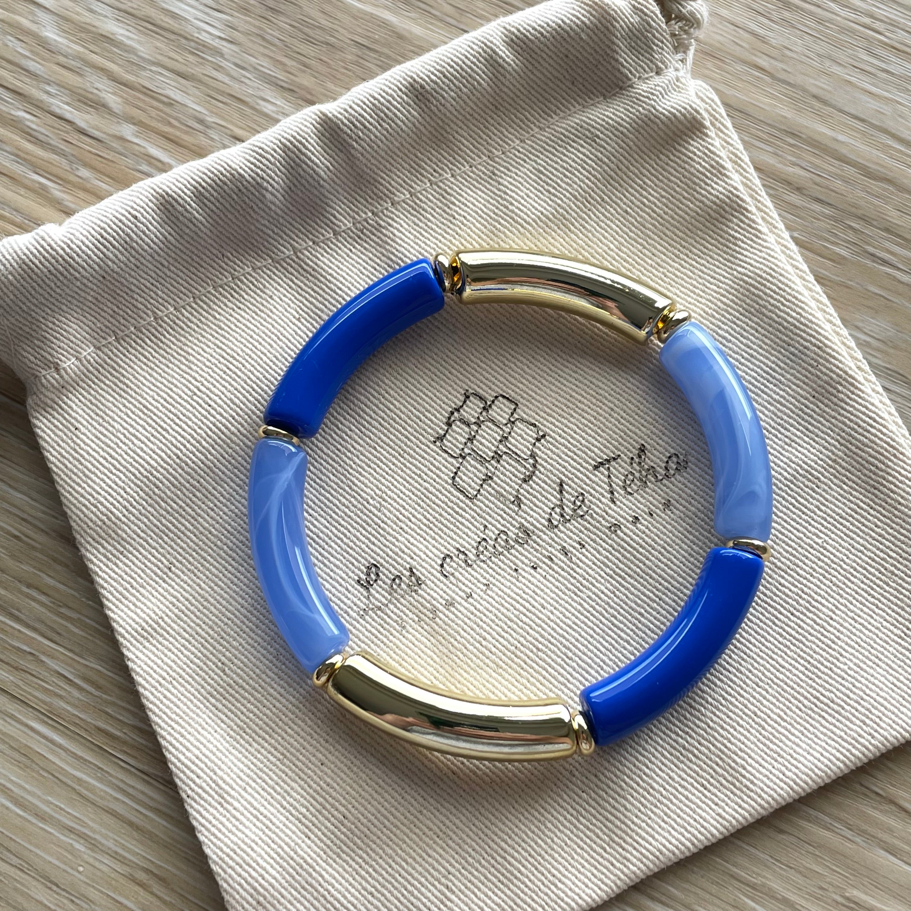 Bracelet élastique tendance perles incurvées modèle Ata