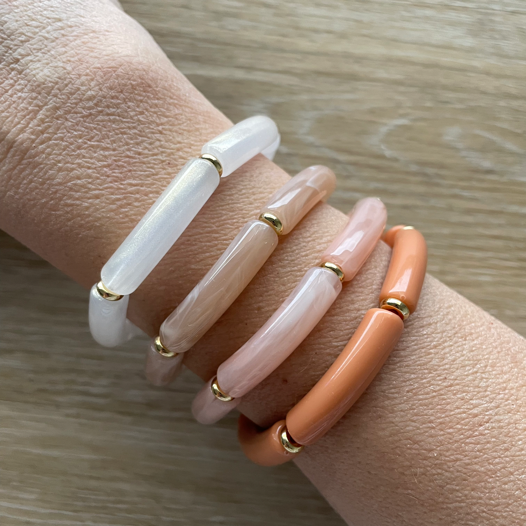 Bracelet élastique tendance perles incurvées modèle Ata