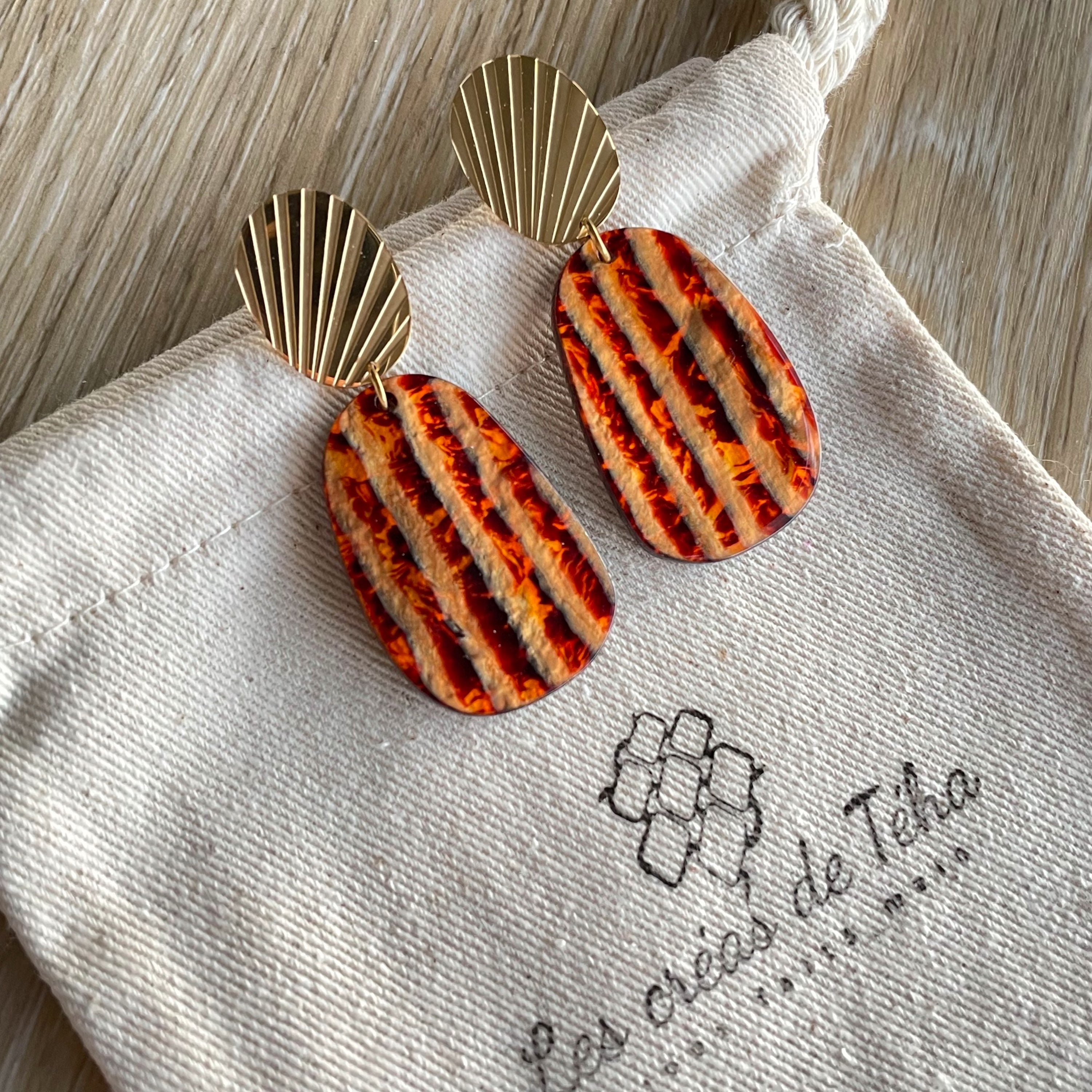 Boucles d’oreilles tendance  en  acier inoxydable modèle Māpura