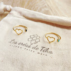 Bague réglable coeur en plaqué or modèle Heart