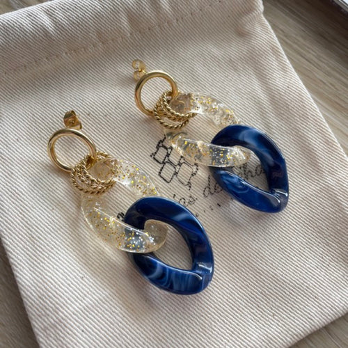 Boucles d’oreilles tendance en grosses mailles modèle Ohéa