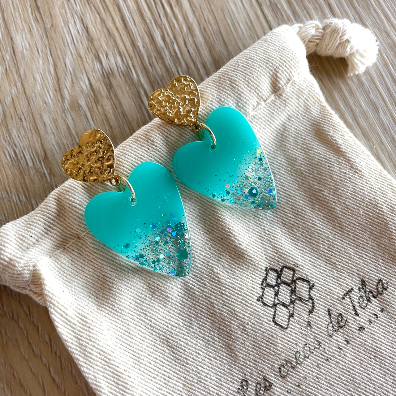 Boucles d’oreilles tendance en acier inoxydable modèle Coração