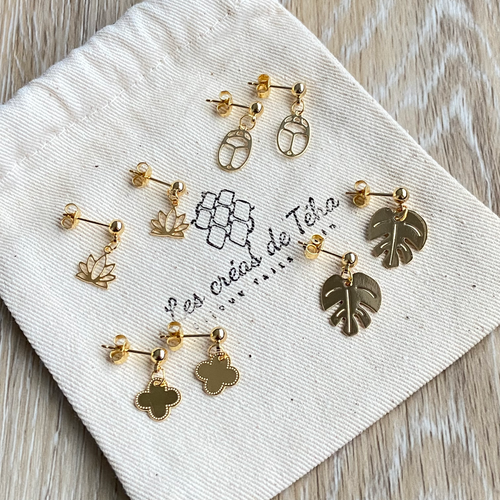 Boucles d’oreilles en plaqué or minimaliste modèle So cute