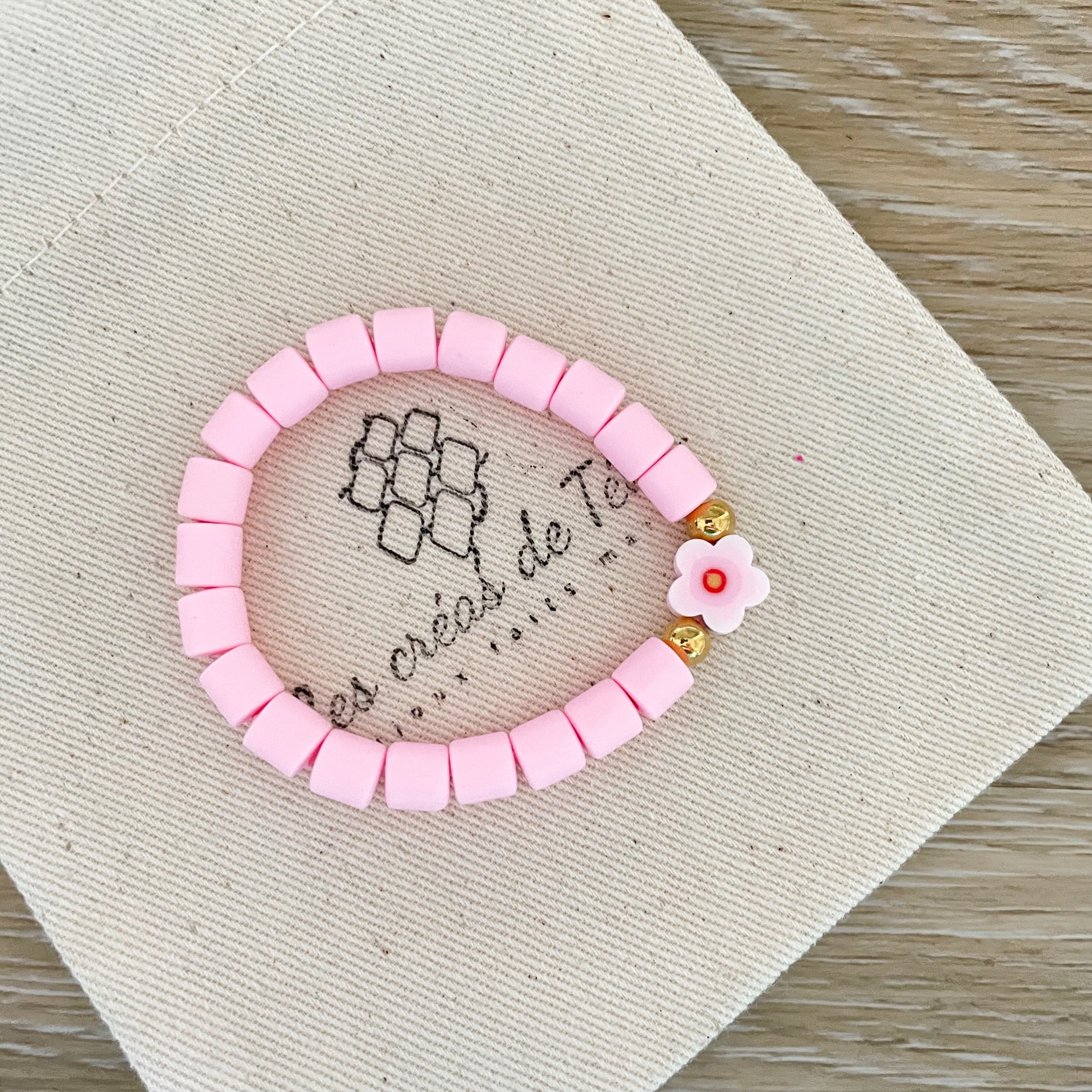 Bracelet enfant,  élastique en perles polymère modèle Candy