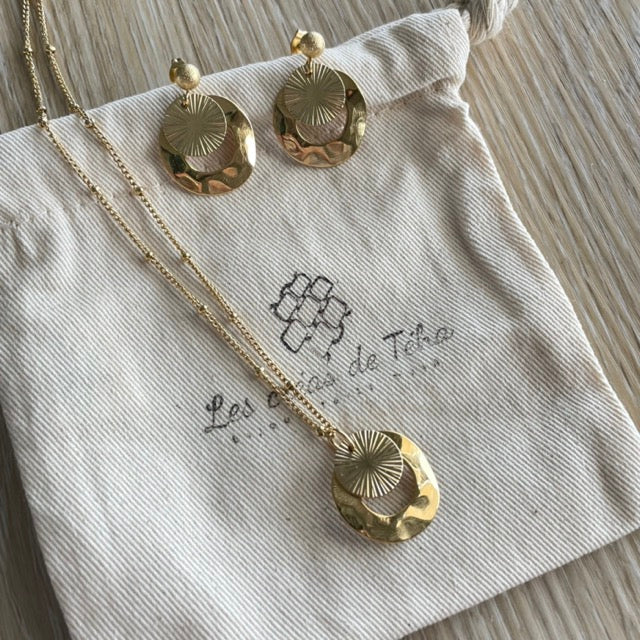 Boucles d'oreilles en acier inoxydable  modèle Éclipse