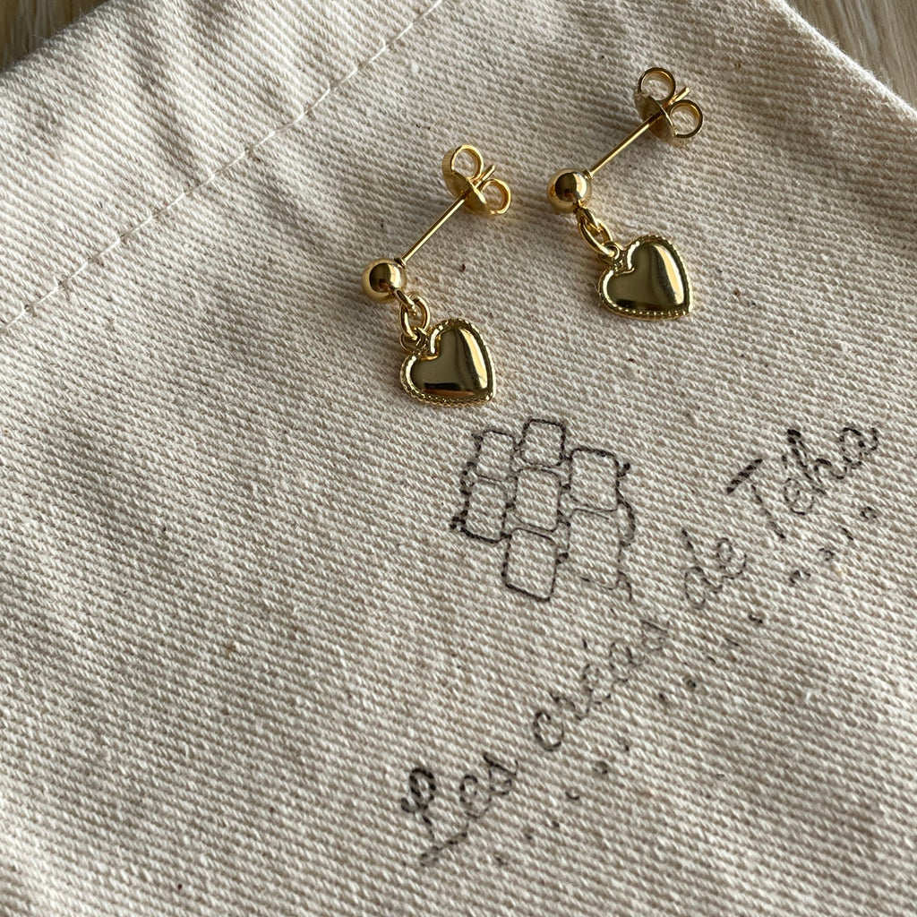 Boucles d’oreilles en acier inoxydable et plaqué or modèle So cute