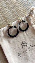 Boucles d’oreilles tendance plaquées or et résine modèle Halo