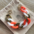 Bracelet tendance grosses mailles modèle Ohéa fauve doré
