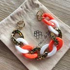 Bracelet tendance grosses mailles modèle Ohéa fauve doré