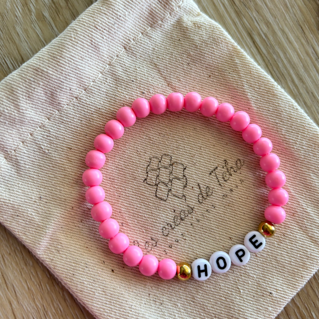 Bracelet élastique en perles acrylique et acier inoxydable modèle Hope