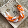 Bracelet tendance grosses mailles modèle Ohéa abricot, corail, violet