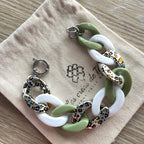 Bracelet tendance grosses mailles modèle Ohéa fauve argenté