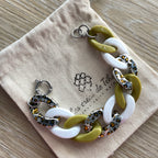 Bracelet tendance grosses mailles modèle Ohéa fauve argenté