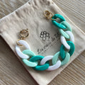 Bracelet tendance grosses mailles modèle Ohéa blanc menthe vert